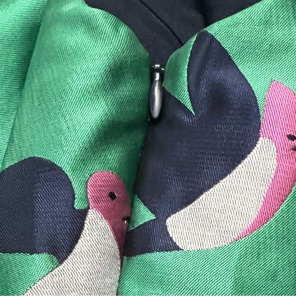 Eva Franco Birdie Print Fit & Flare Green Dress - Picture 7 of 13